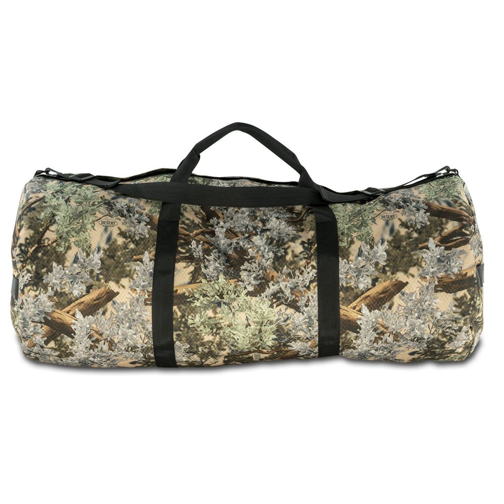 Studio photo of King's Camo Desert Shadow print SD1842DLX Standard Duffle by Northstar Bags. 175 liter duffel with diamond ripstop fabric, thick webbing straps, and a large format metal zipper. Guaranteed for life.
