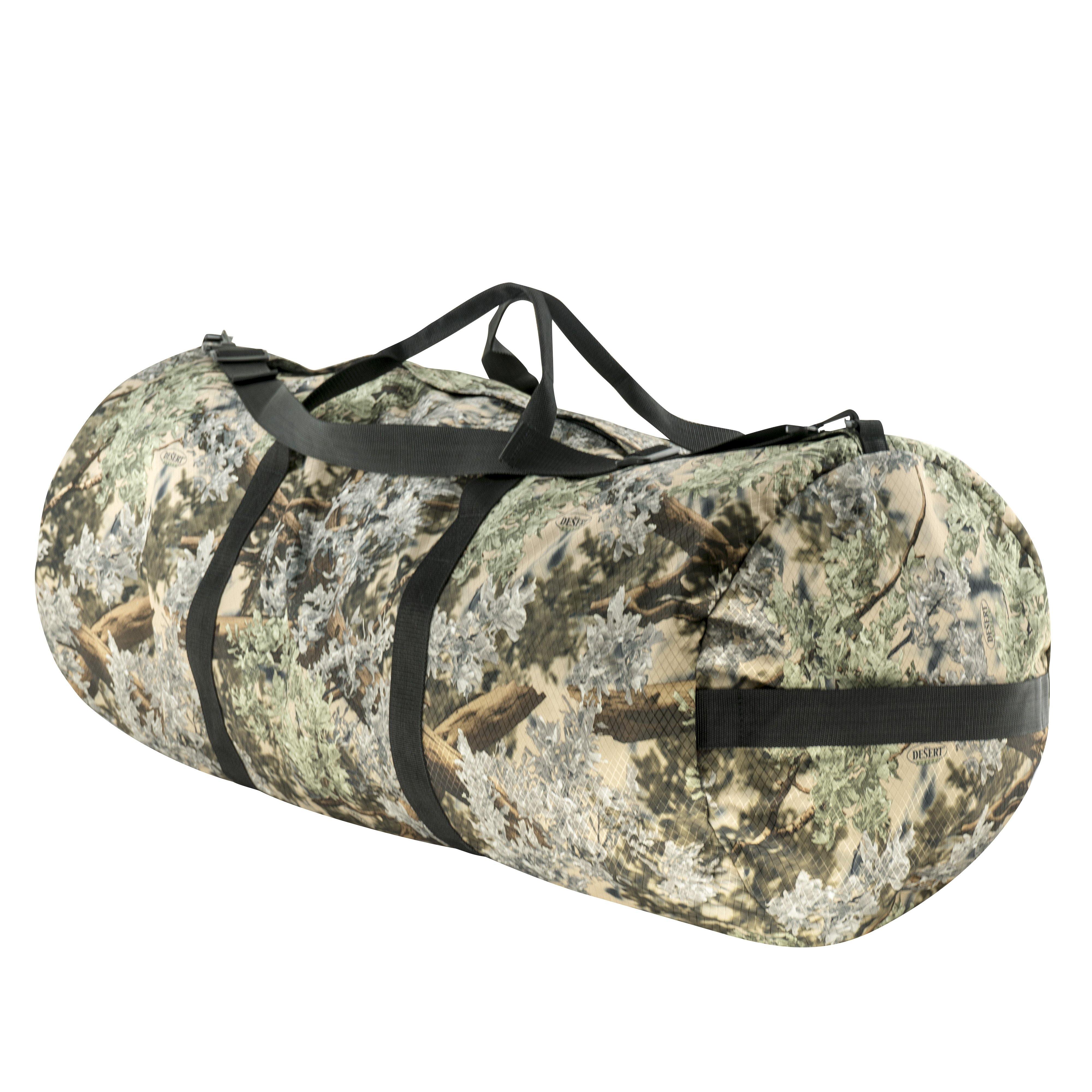 Studio photo of King's Camo Desert Shadow print SD1842DLX Standard Duffle by Northstar Bags. 175 liter duffel with diamond ripstop fabric, thick webbing straps, and a large format metal zipper. Guaranteed for life.