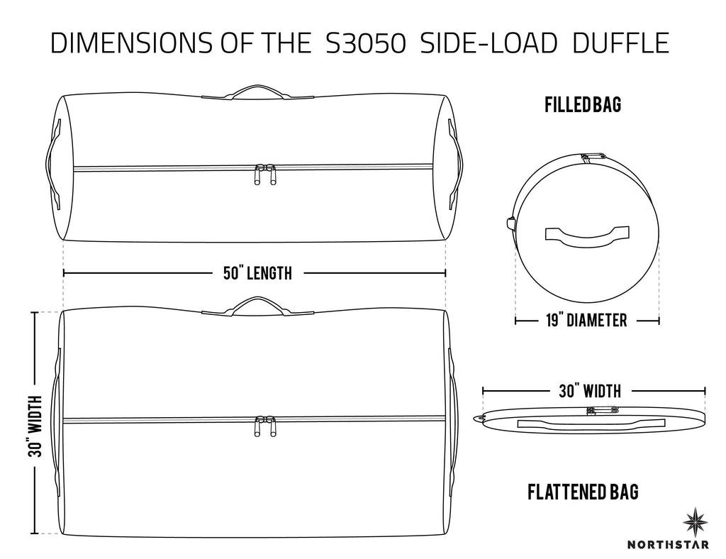 S3050 G.I. Duffle by Northstar Bags. Three handle heavy duty 208L duffel bag. Duffle bag guaranteed for life by Northstar.