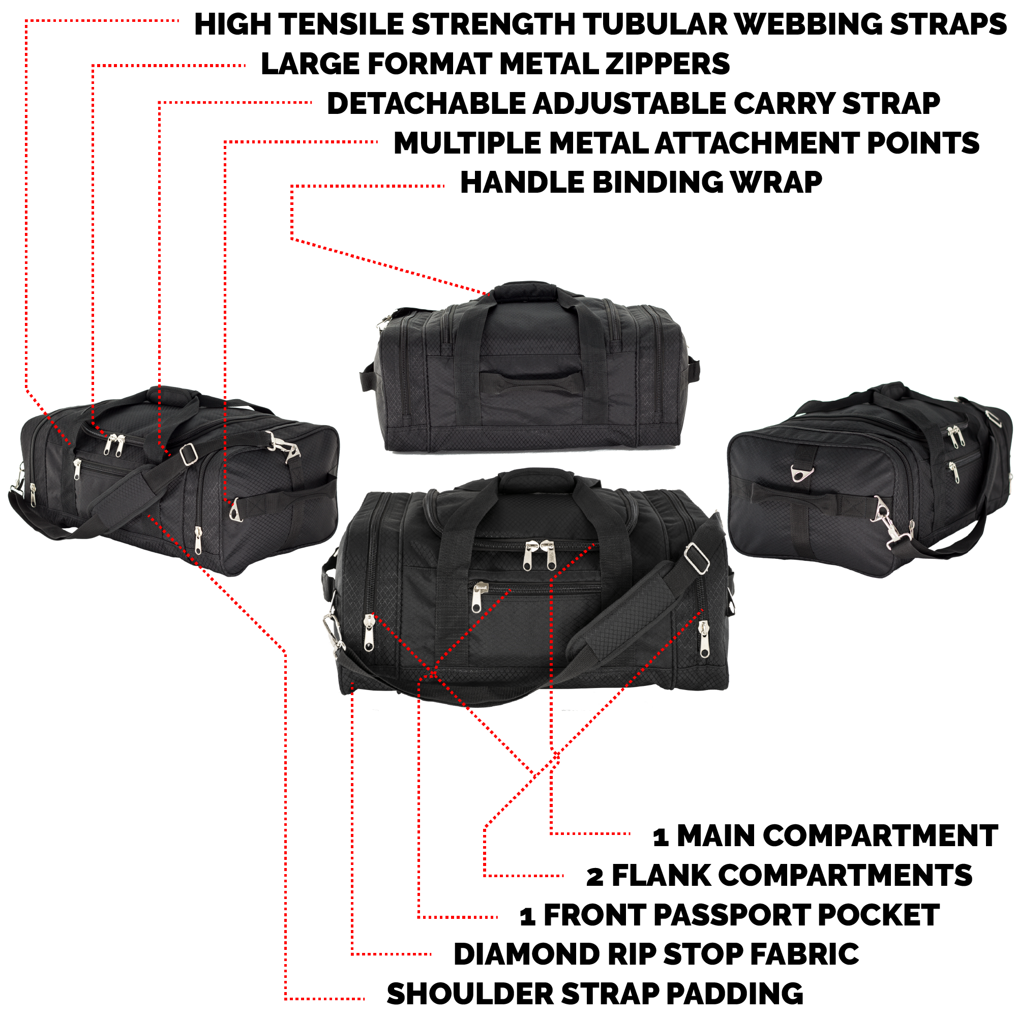 North Star Bags Flight Dual Carry Bag Black