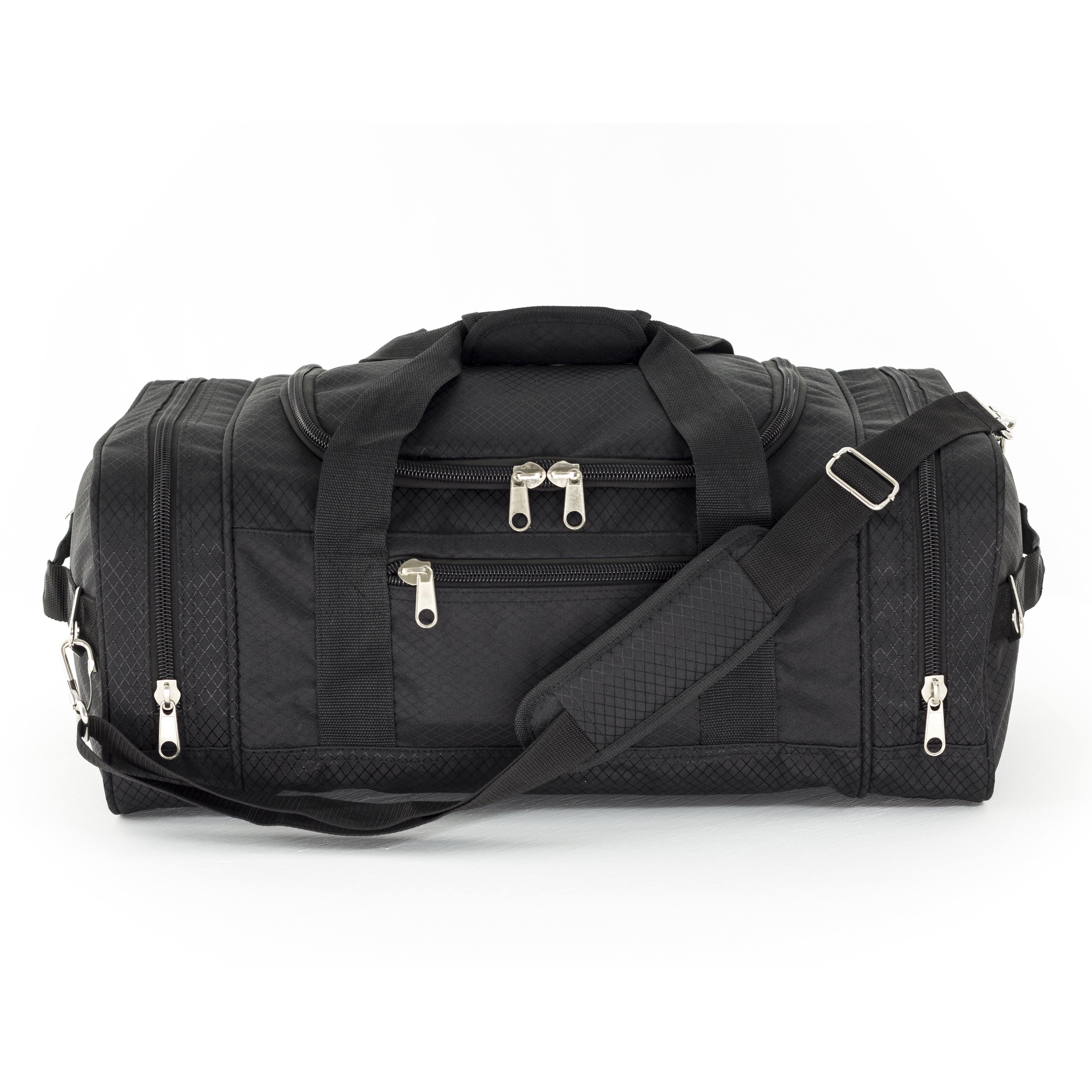 Studio photo of Flight Dual Carry travel duffle by Northstar Bags. Carry on duffel is a lightweight soft sided travel bag. Northstar duffle bags are guaranteed for life.